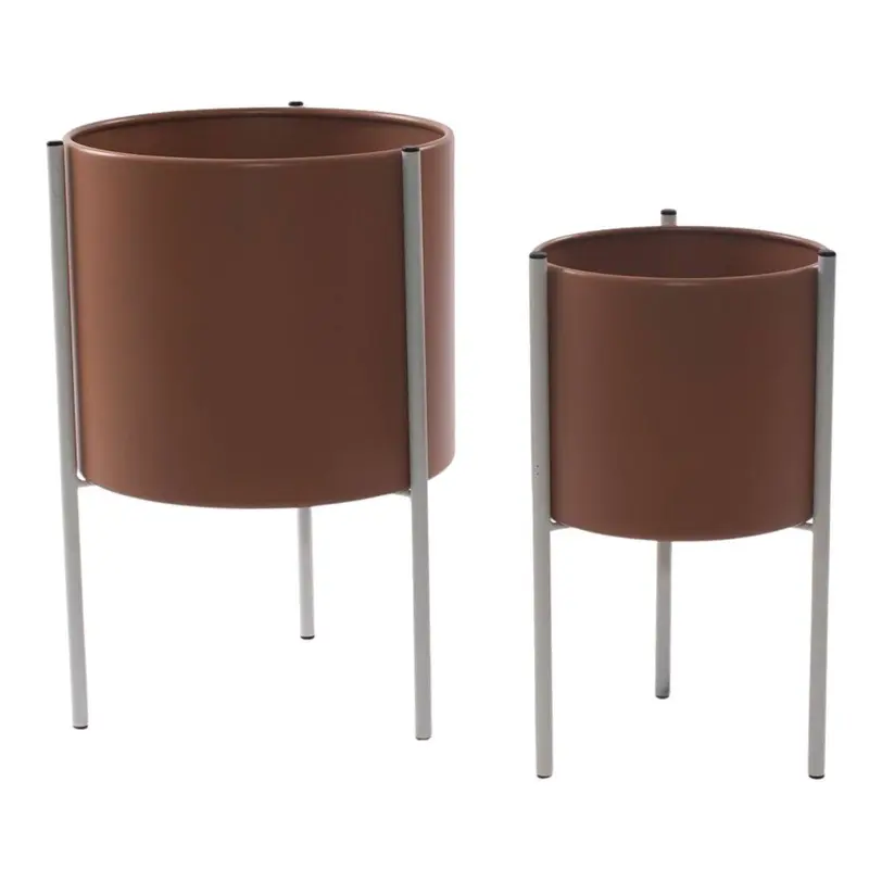 Portavaso in metallo bianco Ø25H35 in set di 2