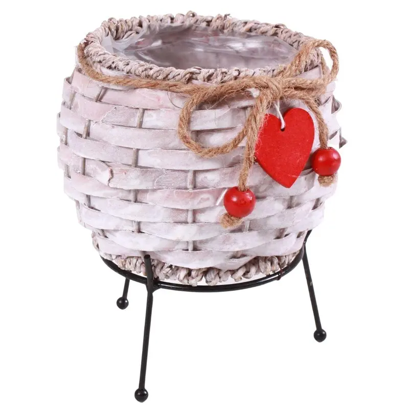 Portavaso pioppo e juta Ø12H11/18