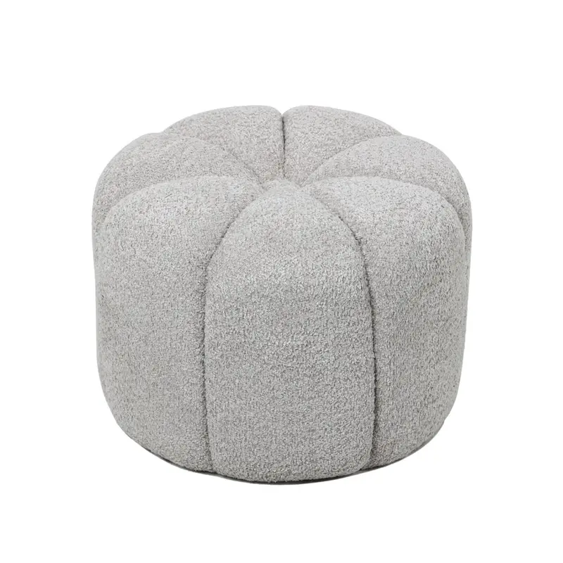 Pouf effetto bouclé grigio "Lisa" 52X52H39