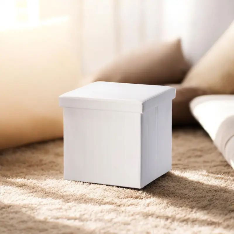 Pouf pieghevole in ecopelle – assortito 4 colori