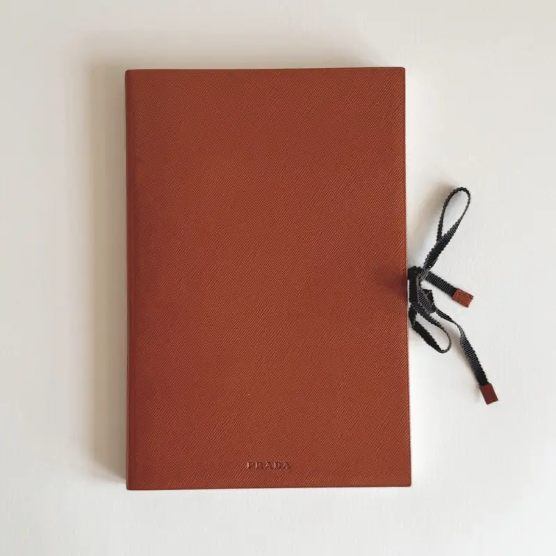 Prada Saffiano Leather Notebook | Burnt Orange