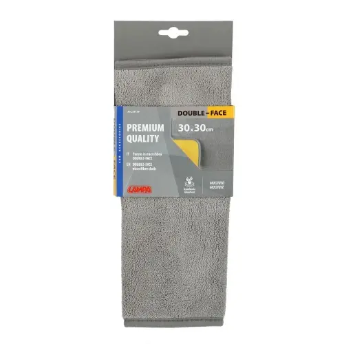 Premium Quality, panno in microfibra double-face - 30x30 cm - Grigio/Giallo