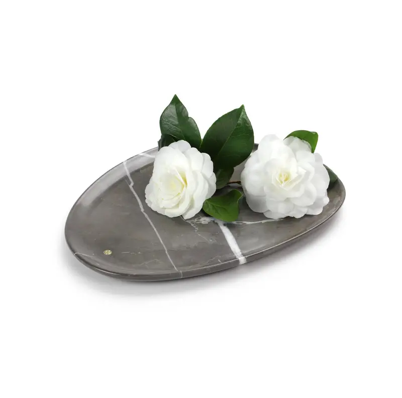 Presentation plate in Imperial Grey marble
