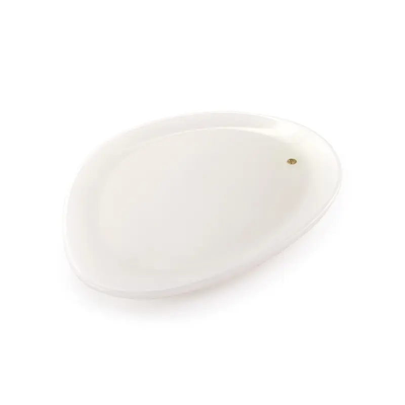 Presentation plate in white onyx