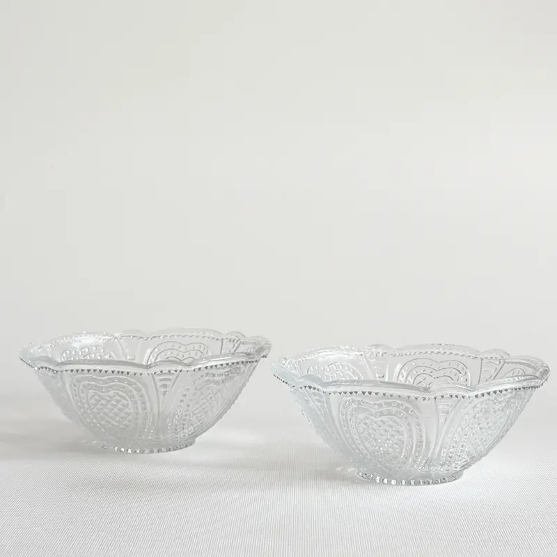 Pressed Glass Bowls | Set of 2