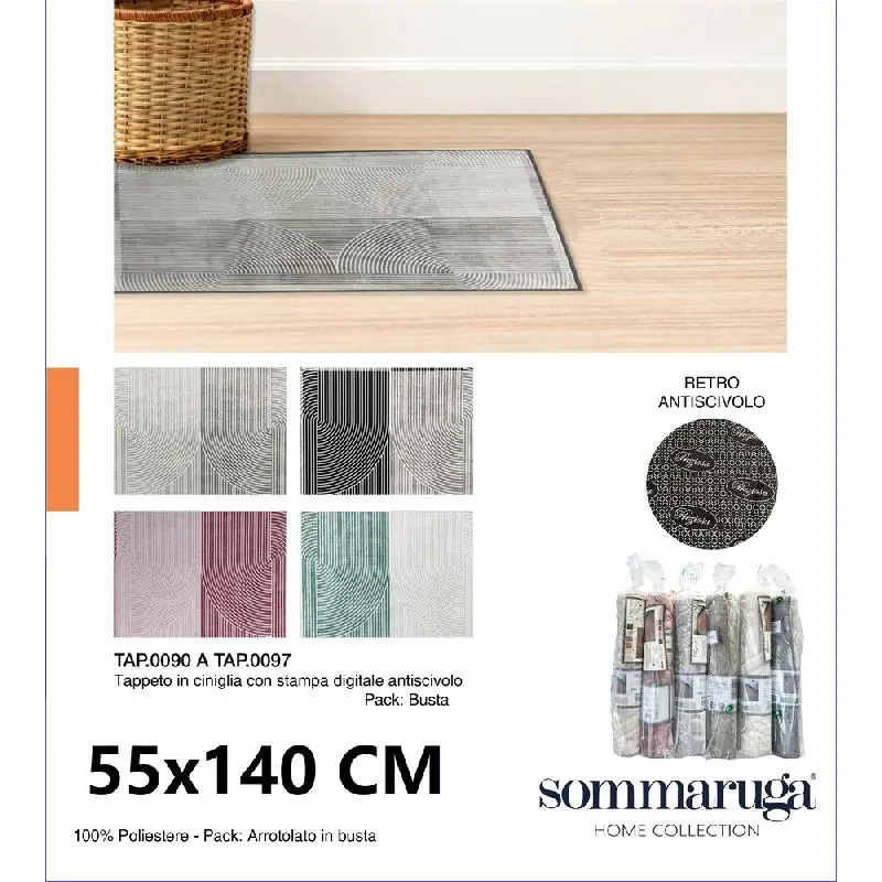 PREZIOSA SOMMARUGA TAPPETO IN CINIGLIA CON STAMPA DIGITALE ANTISCIVOLO CM.55X140 TAP0091