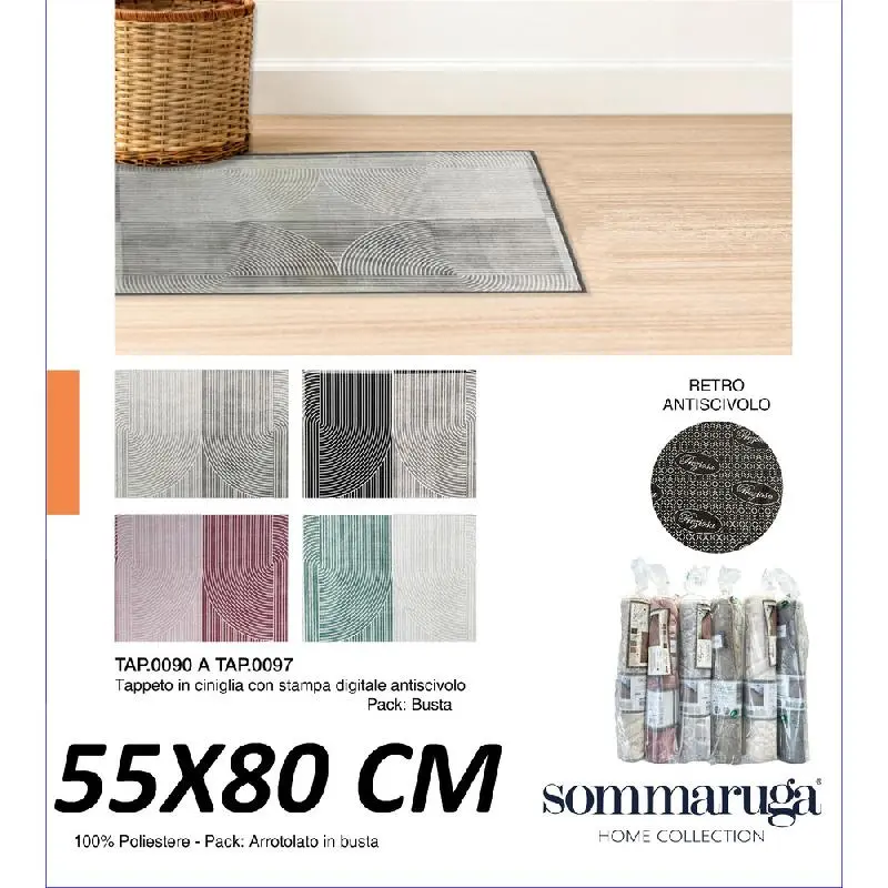 PREZIOSA SOMMARUGA TAPPETO IN CINIGLIA CON STAMPA DIGITALE ANTISCIVOLO CM.55X80 TAP0090