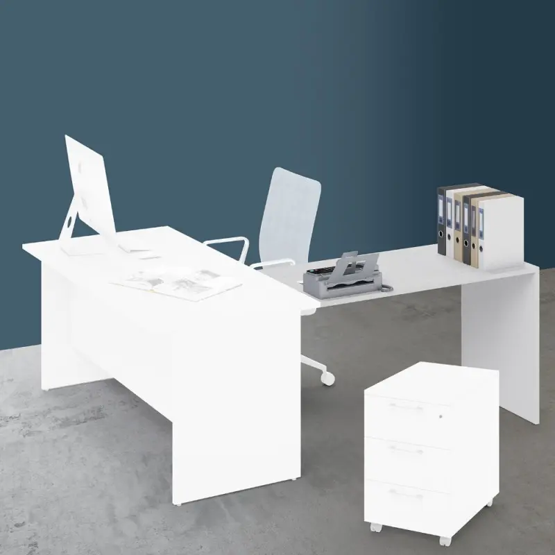 Prolunga 120 per scrivania Ibisco bianco frassinato