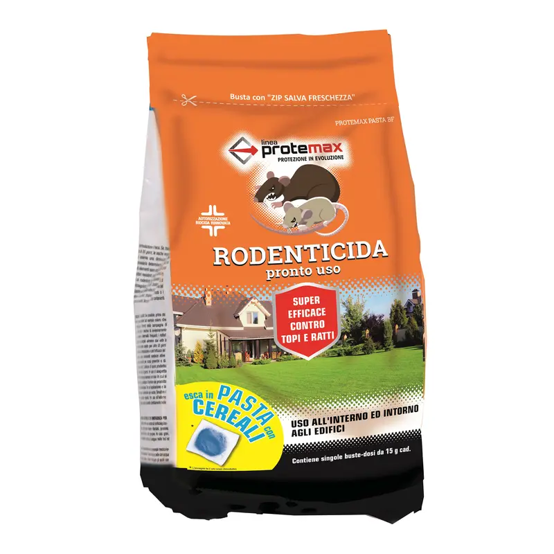 PROTEMAX RODENTICIDA PRONTO USO ESCA IN PASTA CEREALI BLU 1,53KG