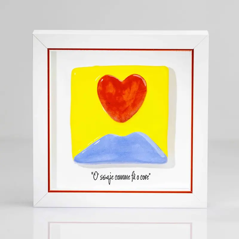 Quadretto in Ceramica Personalizzabile Vesuvio con Cuore