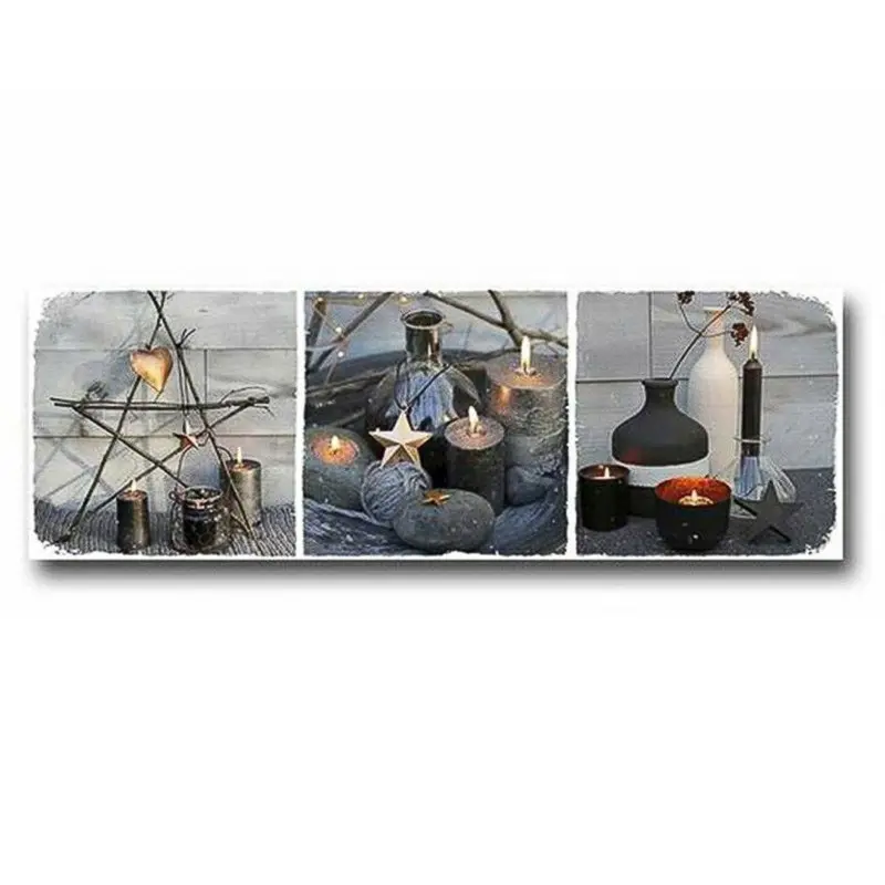 Quadro dipinto candele 30x90