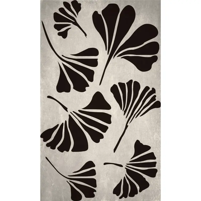 Quadro dipinto con foglie di ginko 60X100