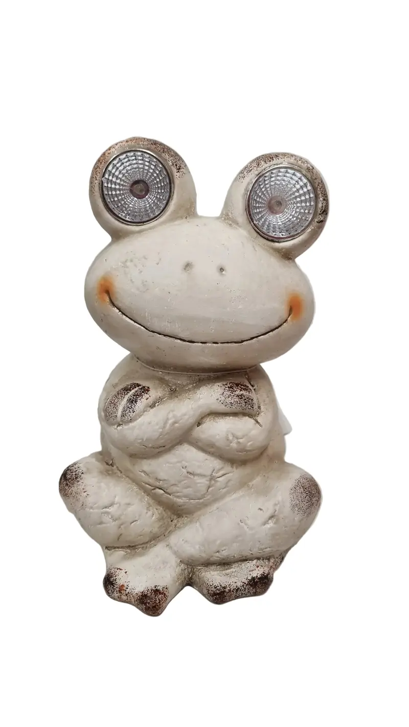 Rana Decorativa a Luce Solare per Giardino in Terracotta