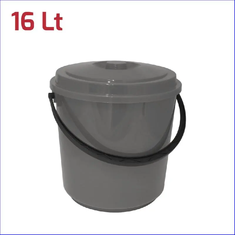 RECA PLAST BIDONE IMMONDIZIA CON COPERCHIO 16LT GRIGIO TALPA