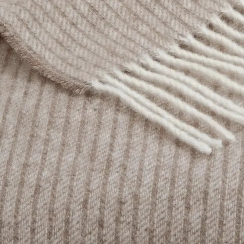 Recycled Wool and Cashmere Throw | Taupe