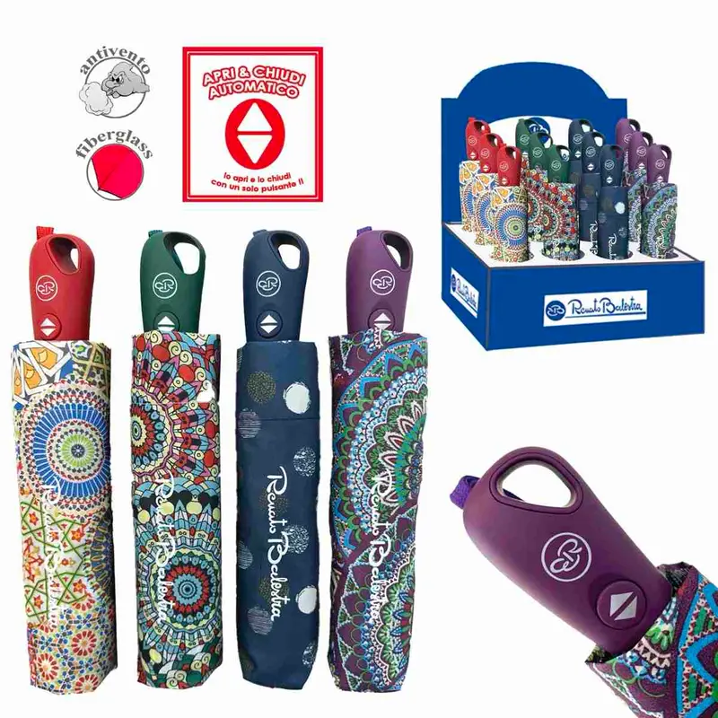 RENATO BALESTRA OMBRELLO MINI DONNA APRI&CHIUDI AUTOMATICO 60 COLORI ASSORTITI