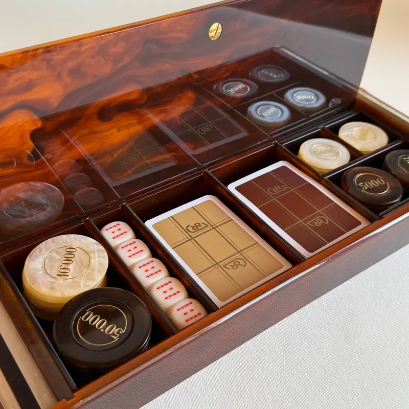 Renzo Romagnoli Lucite Playing Card Set | Tortoiseshell