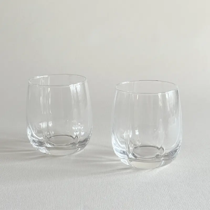 Ribbed Crystal Tumblers | Set of 2