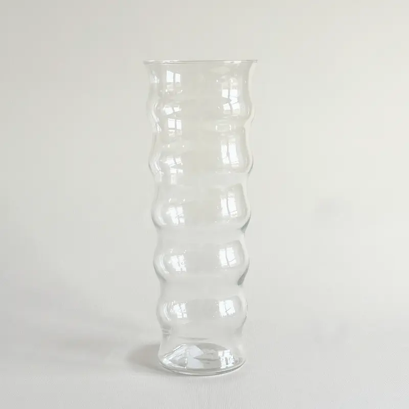 Ribbed Ripple Glass Vase