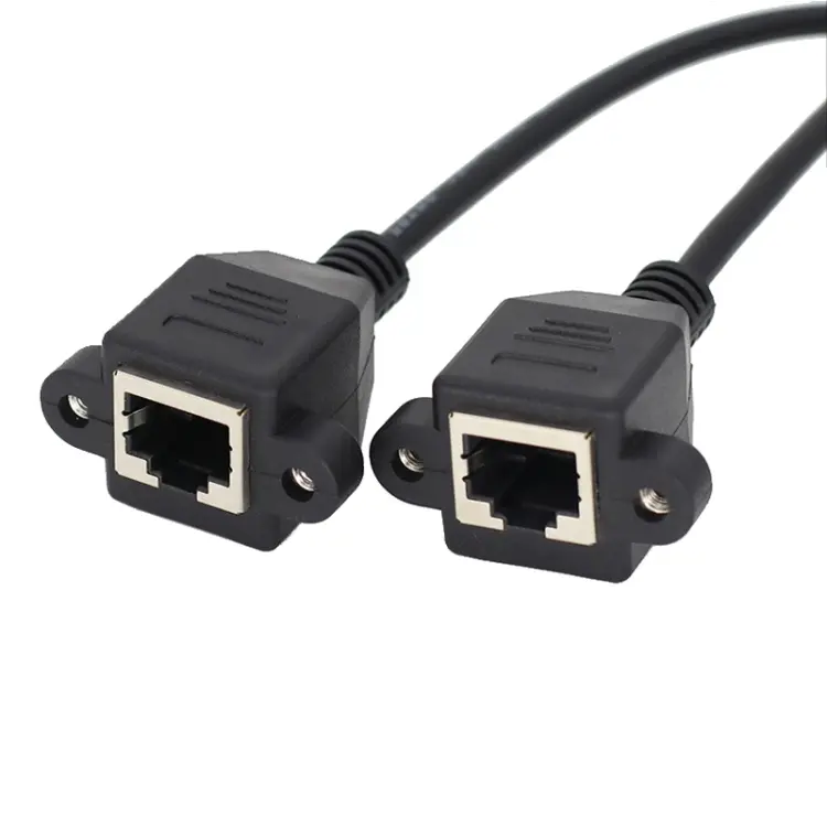 RJ45 Female to Female LAN Extension Cable with Screw Lock, Length
