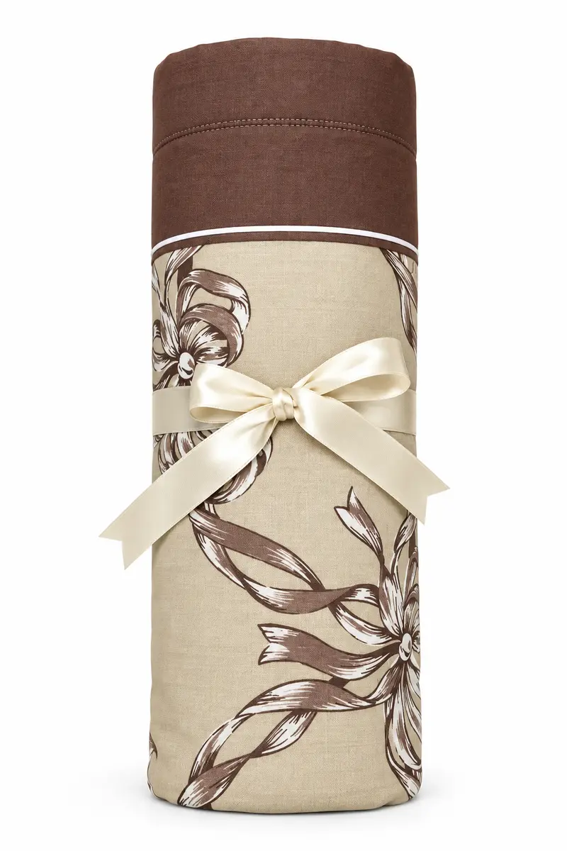 Rotolato - il lenzuolo arrotolato - Fiocchi beige 1 piazza1/2