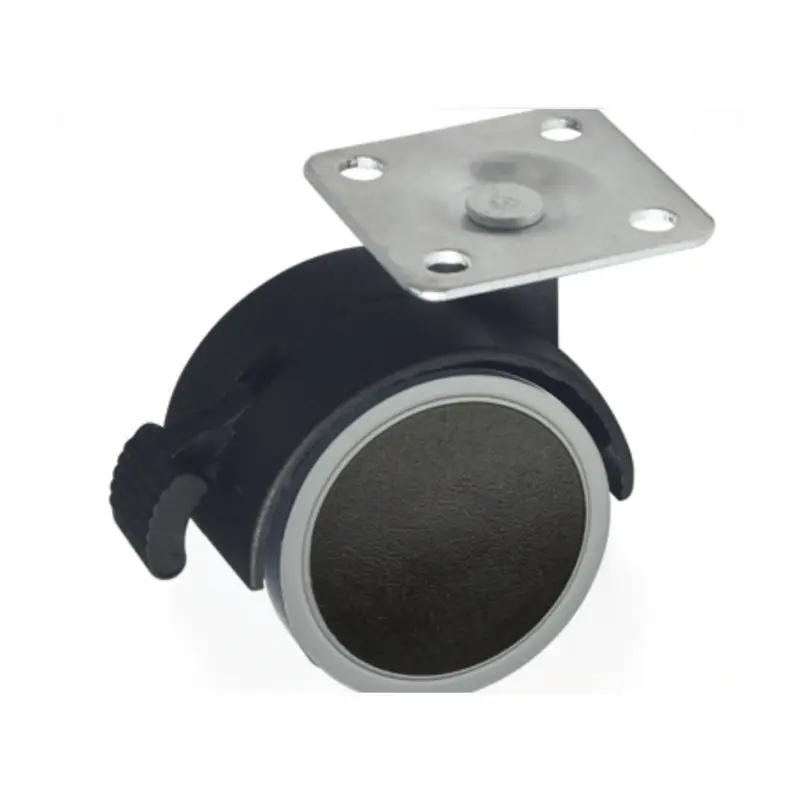 Ruota pivotante con freno diametro 40 nera