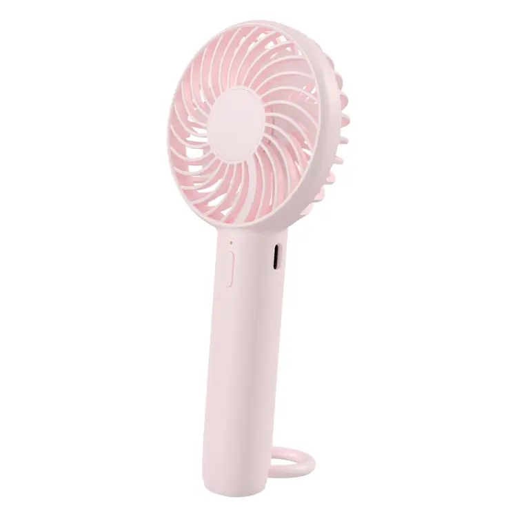 S3 3 Speed Low Noise Hanging Hole Desk Fan Portable Rechargeable Handheld Cooling Fan(Pink)
