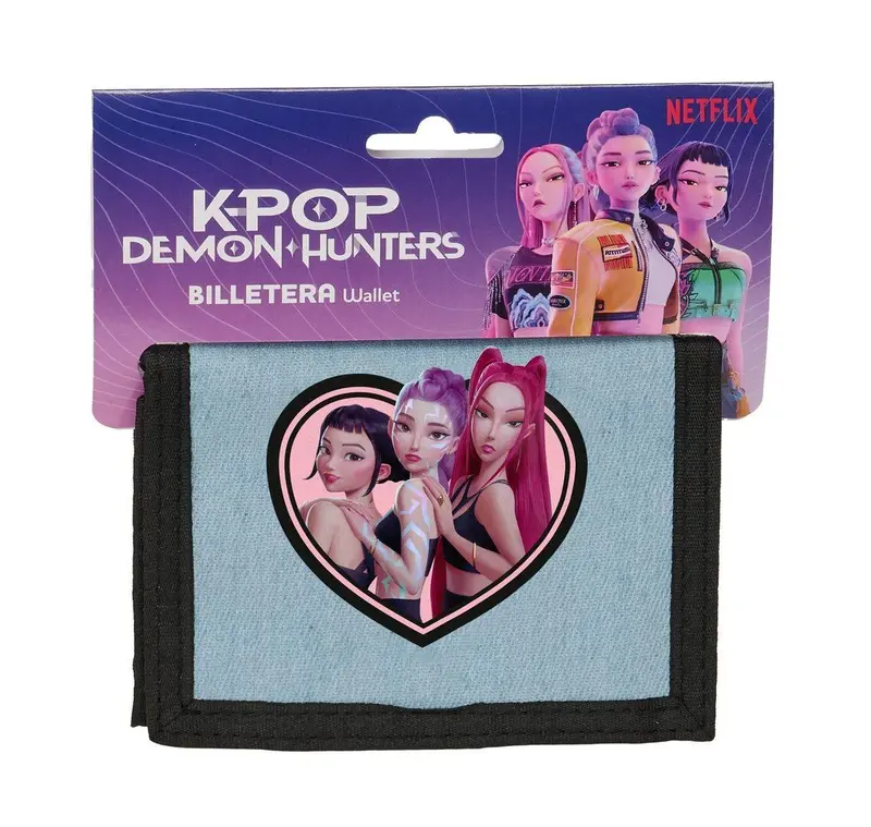 SAFTA KPOP DEMON HUNTERS DENIM PORTAFOGLI VELCRO CM.8,5X12,5 REF.842651036