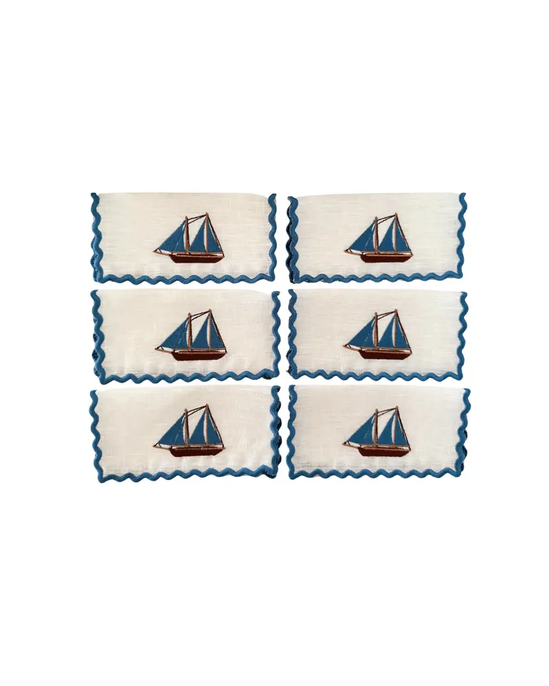 Sail Linen Cocktail Napkins Set of 6