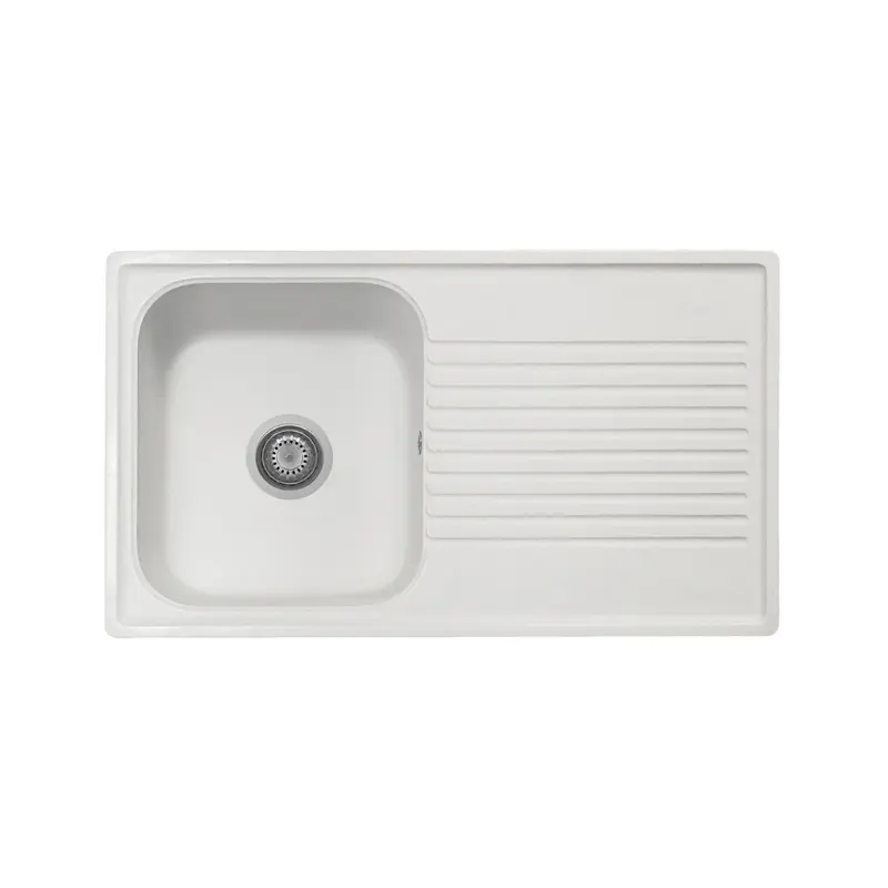 Samet Lavello 86x50 Granitovero861vbip reversibile 1 vasca gocciolatoio bianco
