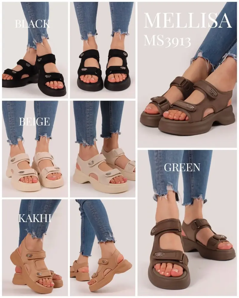 Sandali zeppe con Velcro