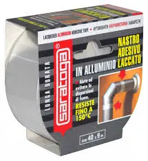 SARATOGA NASTRO ADESIVO IN ALLUMINIO LACCATO MM40X9M NERO