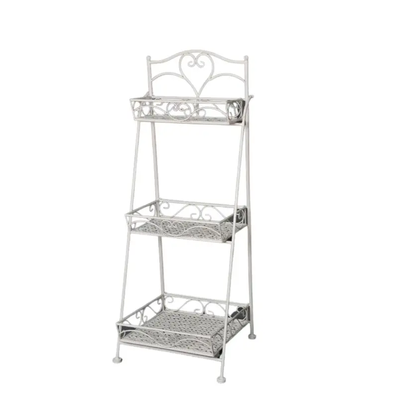 Scaffale a scaletta in metallo bianco 41X45H115