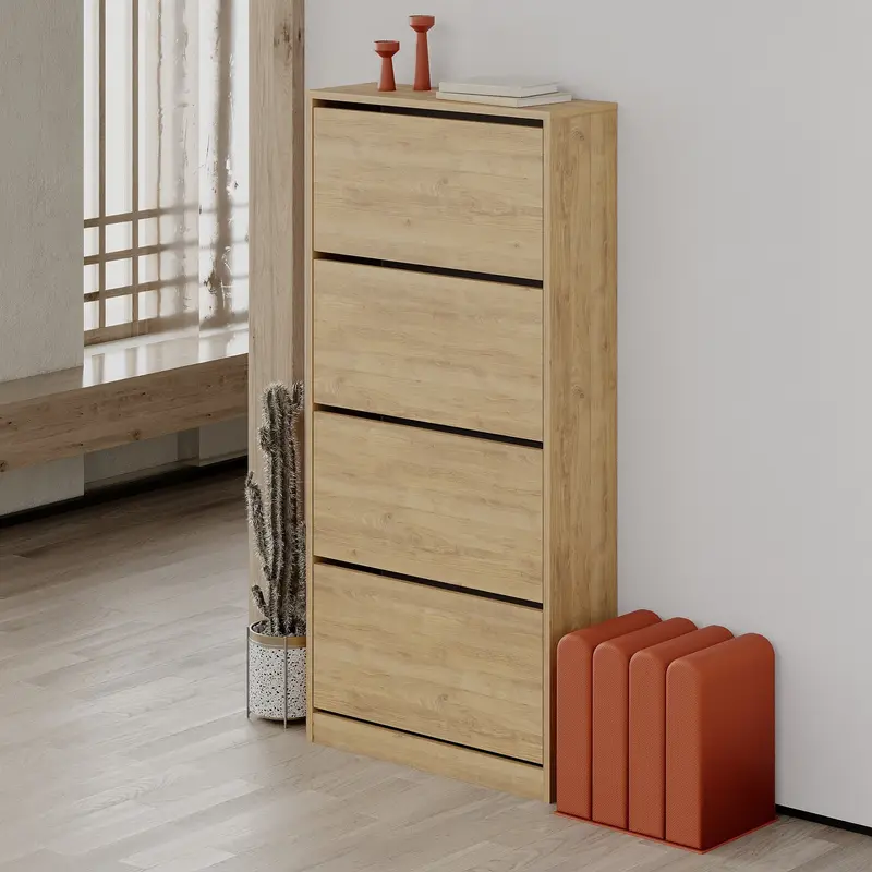 Scarpiera SHC540OAK quattro ante a ribalta rovere