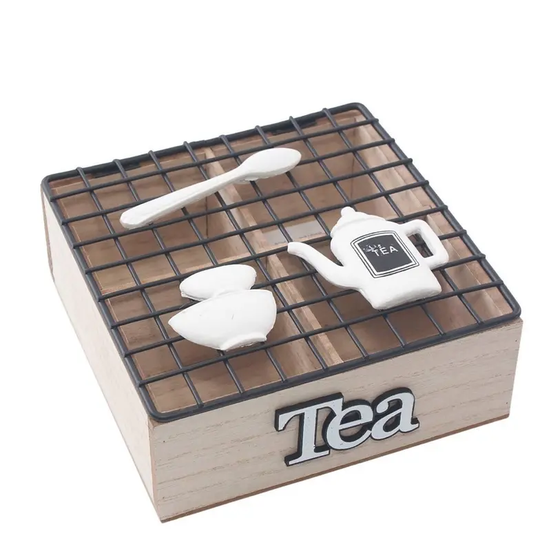 Scatola in abete e metallo "Tea" 17X17H8