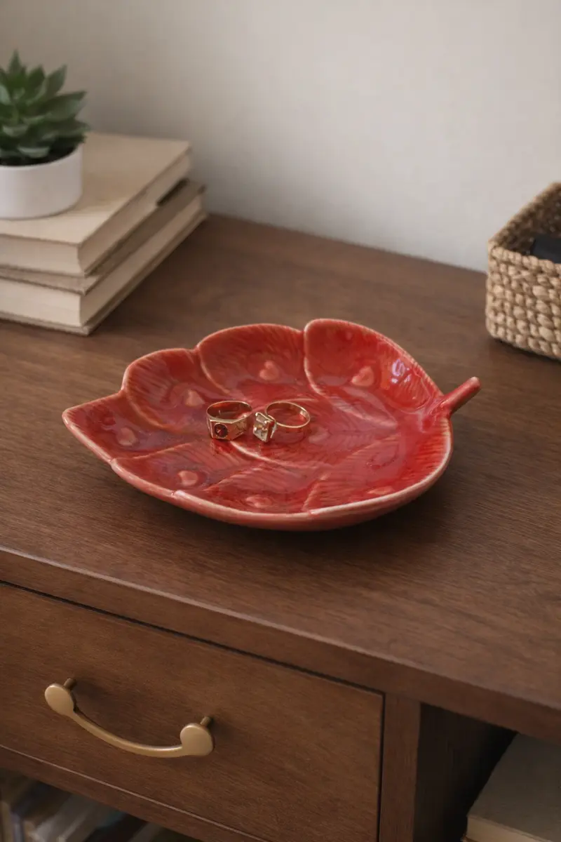 Scodella decorativa 16x12x3 cm Rosso