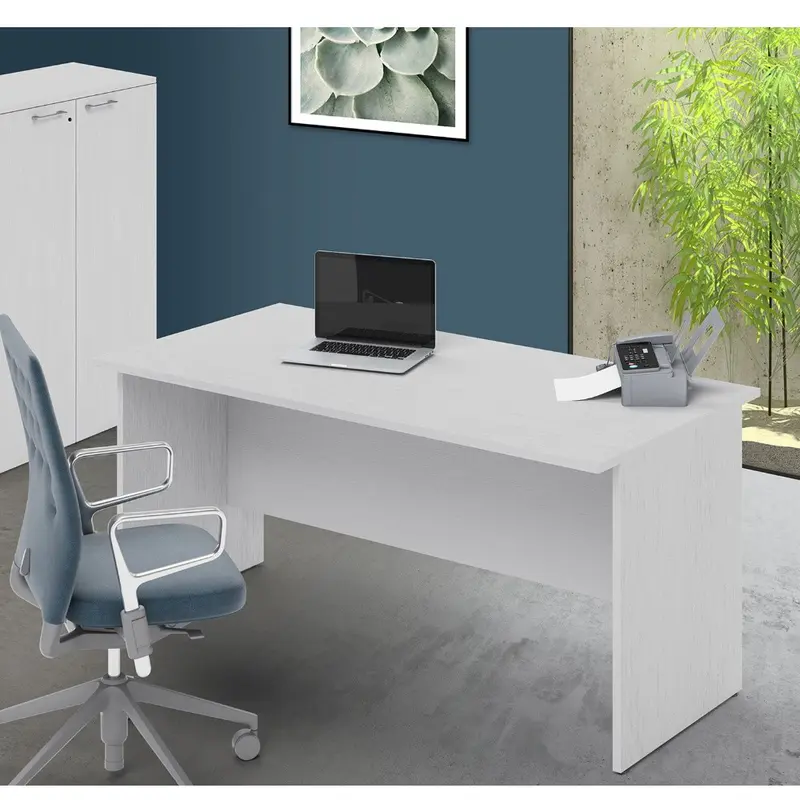 Scrivania Ibisco 160x80x74H cm bianco frassinato