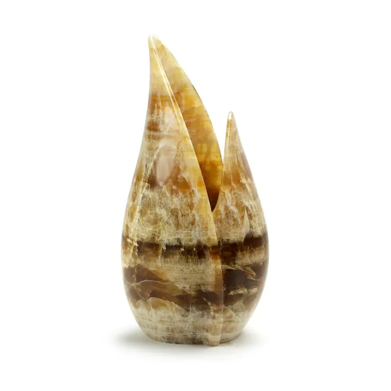 Sculptural vase PV06 in Amber Onyx