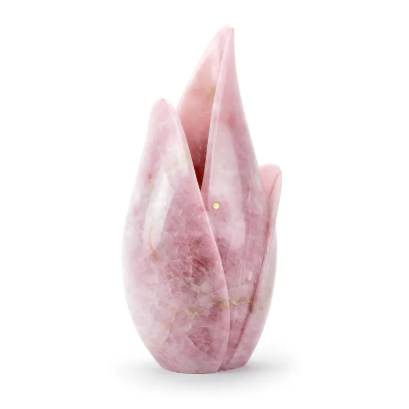 Sculptural vase PV07 in Rose Quartz