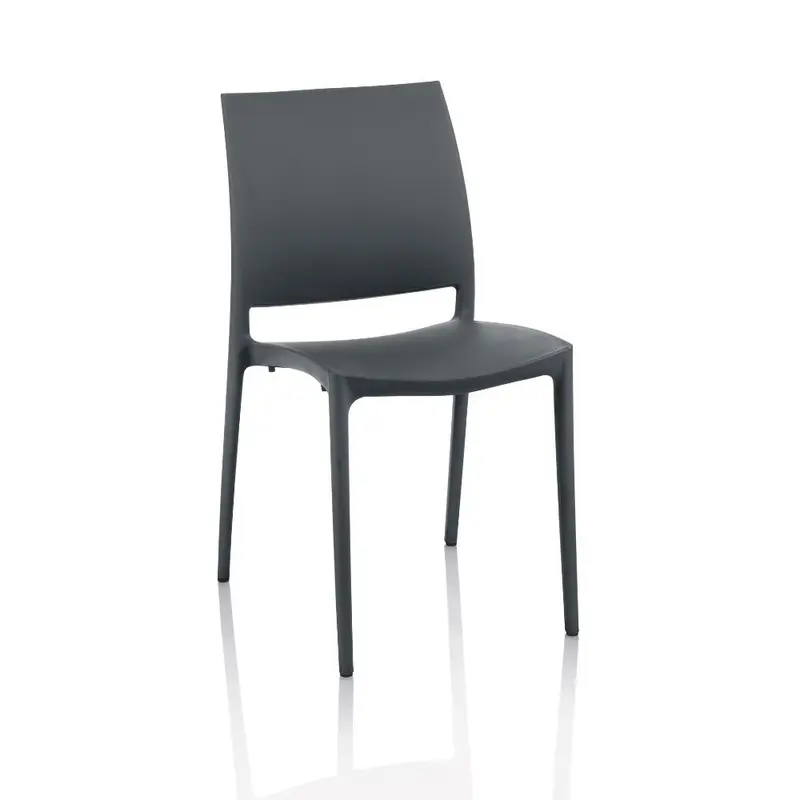 Sedia Curtis polipropilene antracite design ergonomico set 4 pezzi