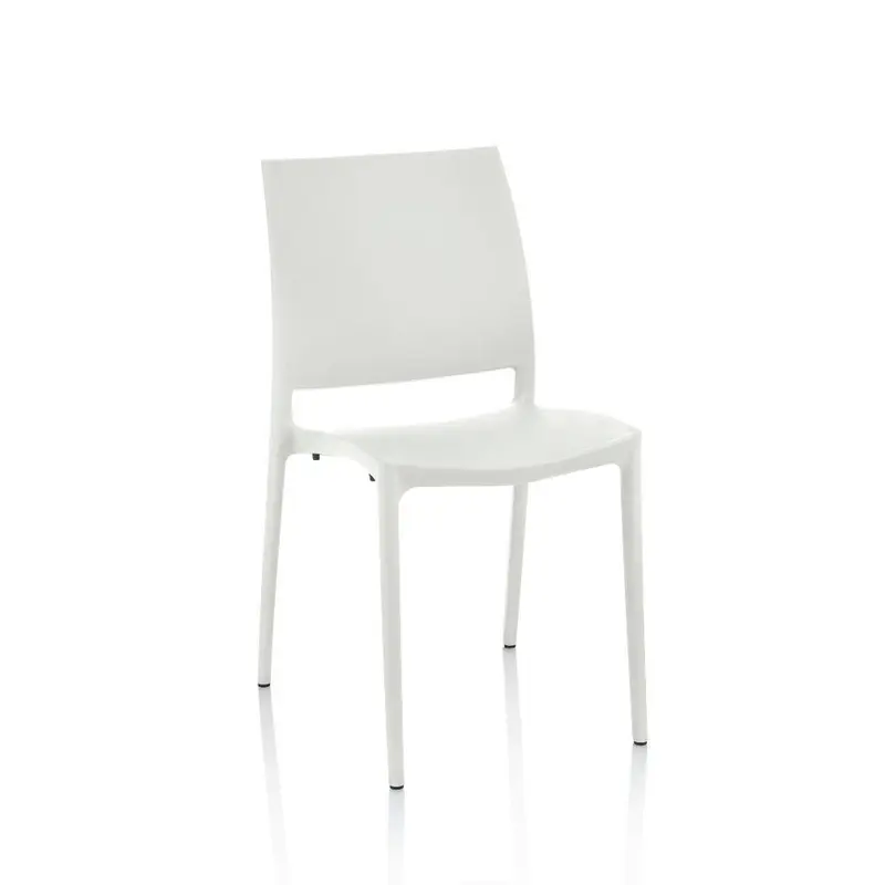 Sedia Curtis polipropilene bianca design ergonomico set 4 pezzi
