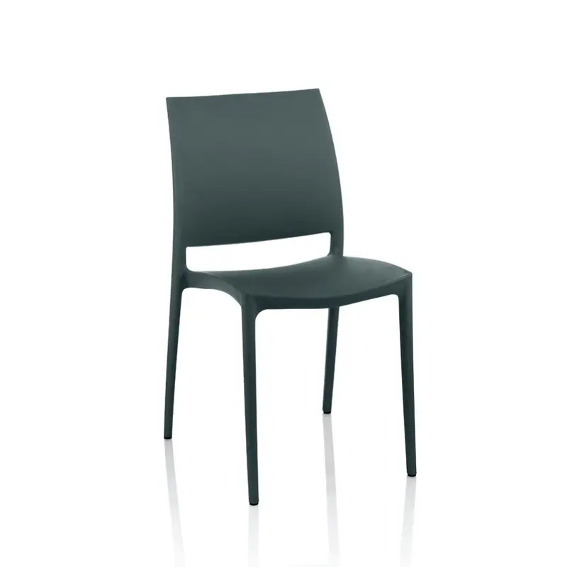Sedia Curtis polipropilene grigio metal design ergonomico set 4 pezzi