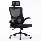 Sedia da Ufficio Ergonomica Nera Rete Traspirante Supporto Lombare e Poggiatesta