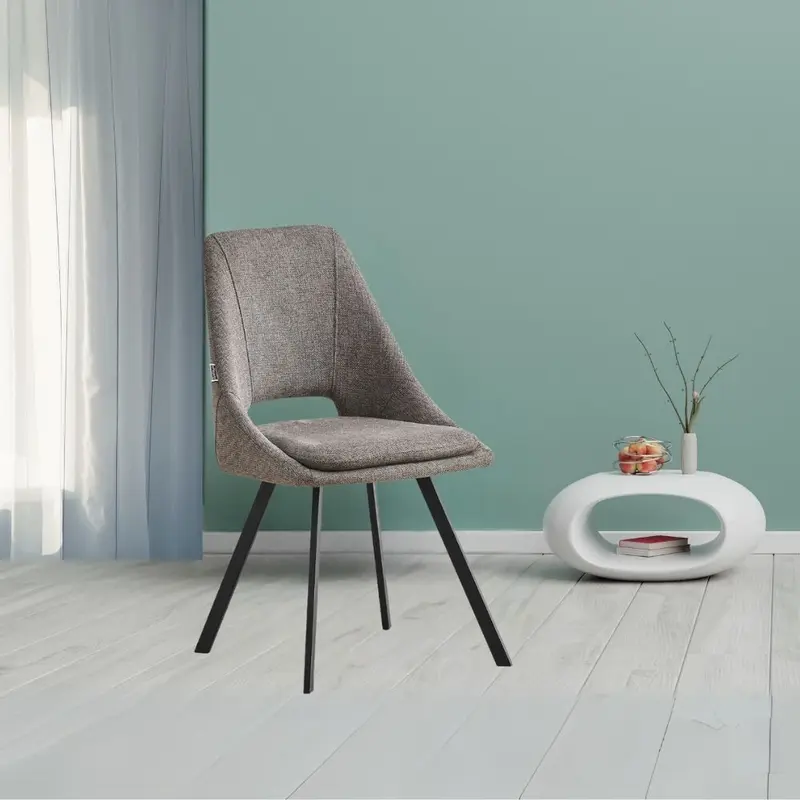 Sedia imbottita Blauss in tessuto grigio set 2 pezzi