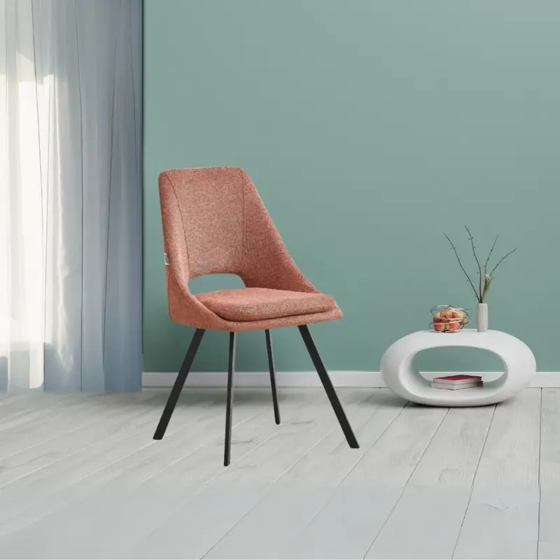 Sedia imbottita Blauss in tessuto salmone set 2 pezzi