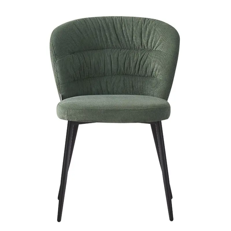 Sedia imbottita Klontar in tessuto verde set 4 pezzi