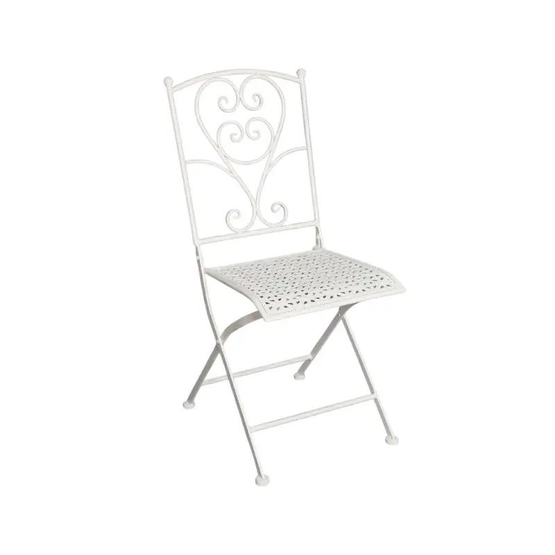 Sedia pieghevole in metallo bianco 38X51H90