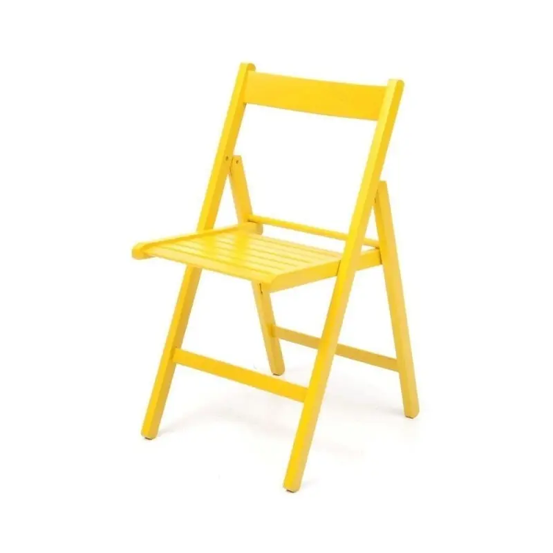 Sedia pieghevole Penelope in legno giallo set 4 pezzi