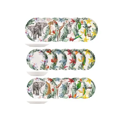 Servizio 18 pezzi tavola exotic in new bone china decorataH&H