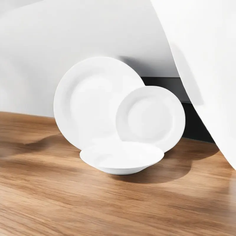 Servizio Piatti 18 Pezzi Bianco – Linea Ikebana